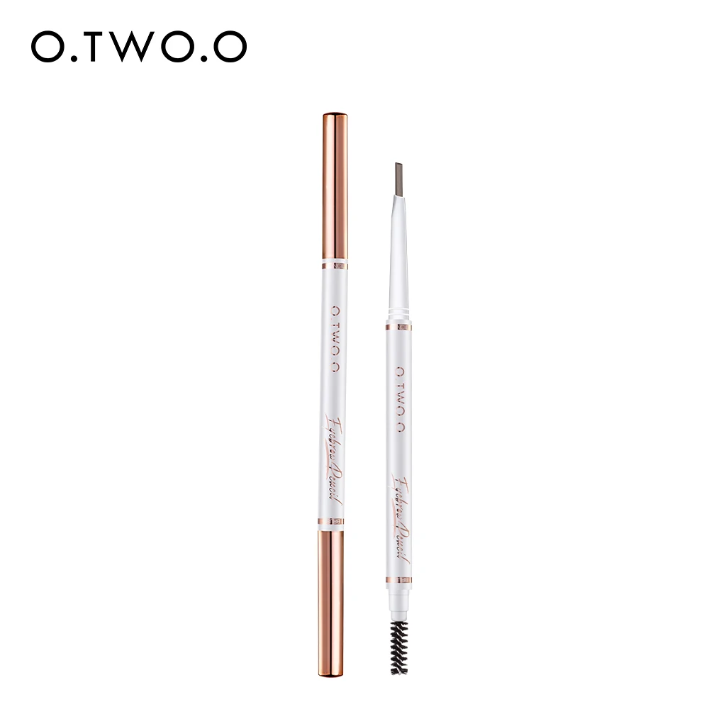 O.TWO.O Double Head Triangle 1.5mm Fine Refill Long Lasting Waterproof Eyeborw Pencil with Brush