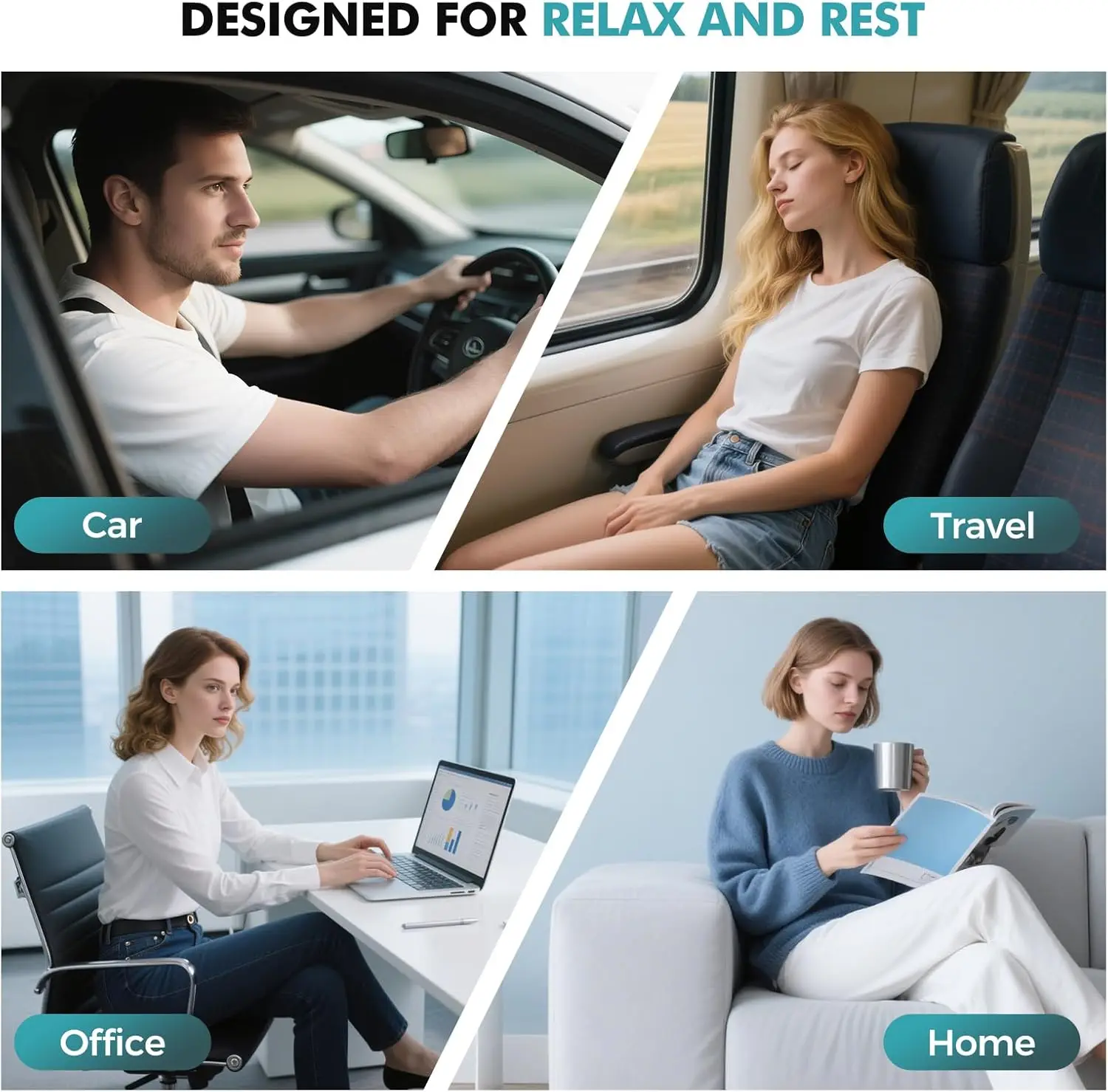 Portable U-Shape Memory Foam Travel Pillow Double Support Soft Woven Technique Outdoor Camping Neck Sleep Removable