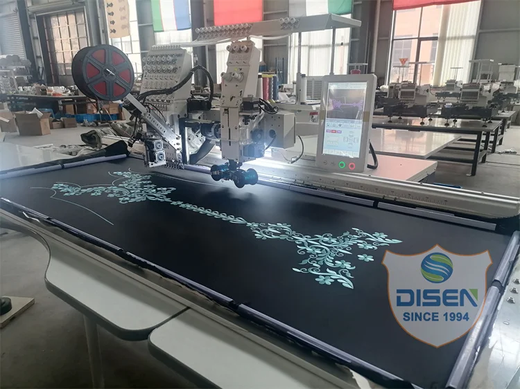 Latest Complete Set Commercial Industrial Computerised Embroidery Machine Cloth One Head Bead Double Sequin Device with Card