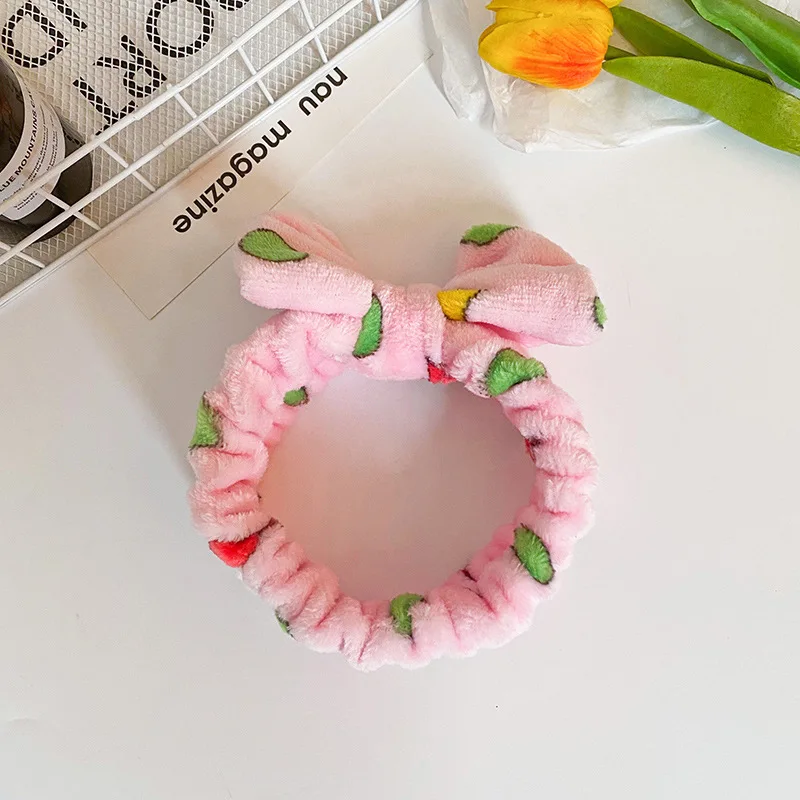 Spa Headband Women Fleece Hair Lace Large Bow Face Wash Headband Make