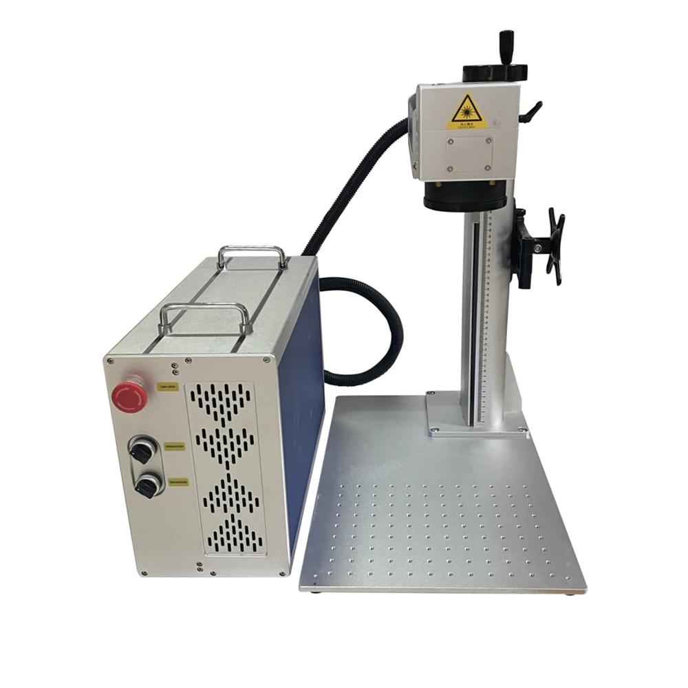 Mini Fiber Laser Nameplate Marking Machine 30W 50W Raycus MAX Metal Engraver Engraving for PVC Plastic Stainless Steel Aluminum