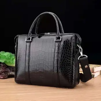 Alternative view of Luxury Real Crocodile Belly Leather Lawyer Handbag Big Capacity Endurable Style Laptop Leather Briefcase