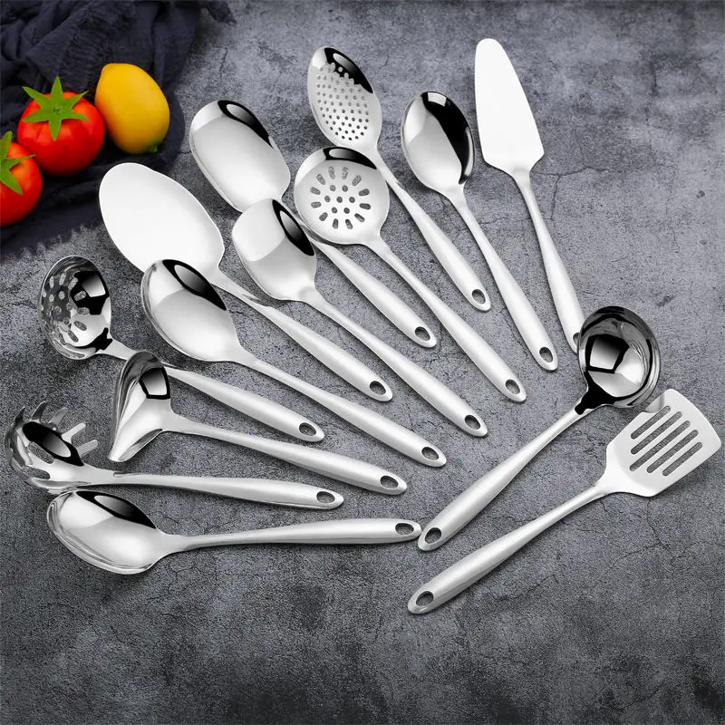 Complete Kitchen Utensil Set With Holder - Includes Cooking Turner,  Spatula, Soup Spoon, Colander Spoon, Whisk, Pasta Spoon, Grater, Pizza  Cutter, Measuring Spoon, Tongs, Oil Brush, Cooking Pinch, Cream Spetula,  Pastry Scraper 
