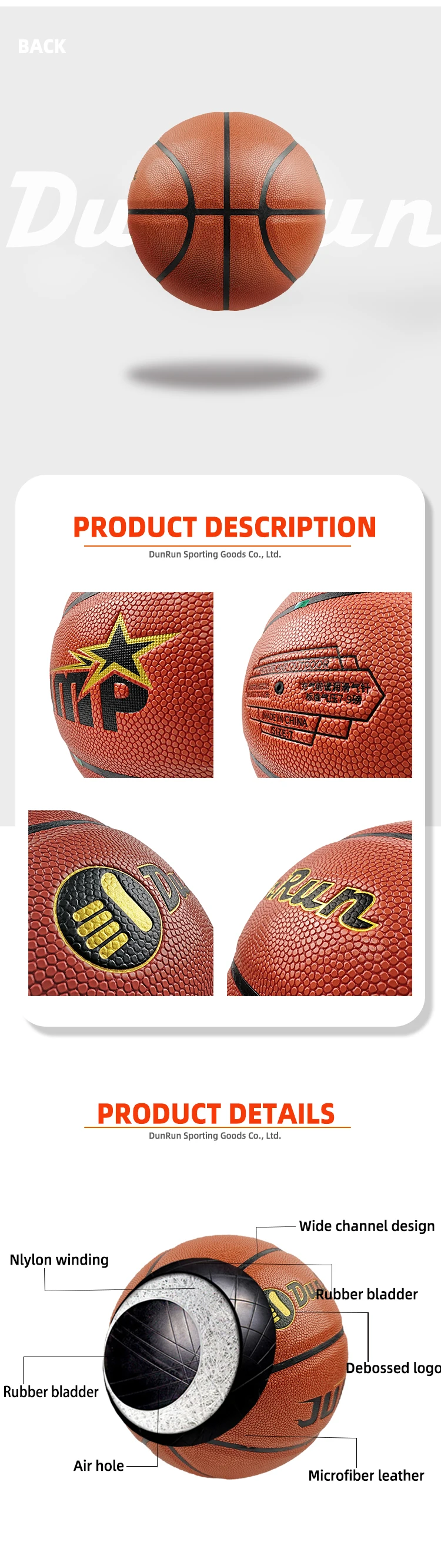 Custom Basketball Training Microfiber Leather Competition Basketball ...