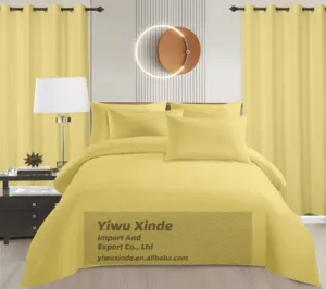 Luxury Disposable Floral Leaves Pattern 8-Piece King Size Bedding Set Includes Flat & Fitted Sheets Curtains 100% Polyester