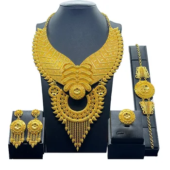 African Design Gold Plated Wedding Collection Jewellery Set