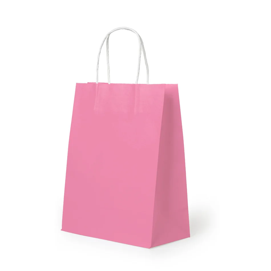 Personalized Pink Black White Paper Gift Bag With Handle Recyclable