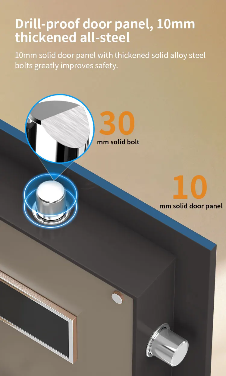 CEQSAFE Hot Sale Safe Metal Security Safe Box Fingerprint Key Safe Luxury Smart TUYA APP WIFI Safe Box supplier