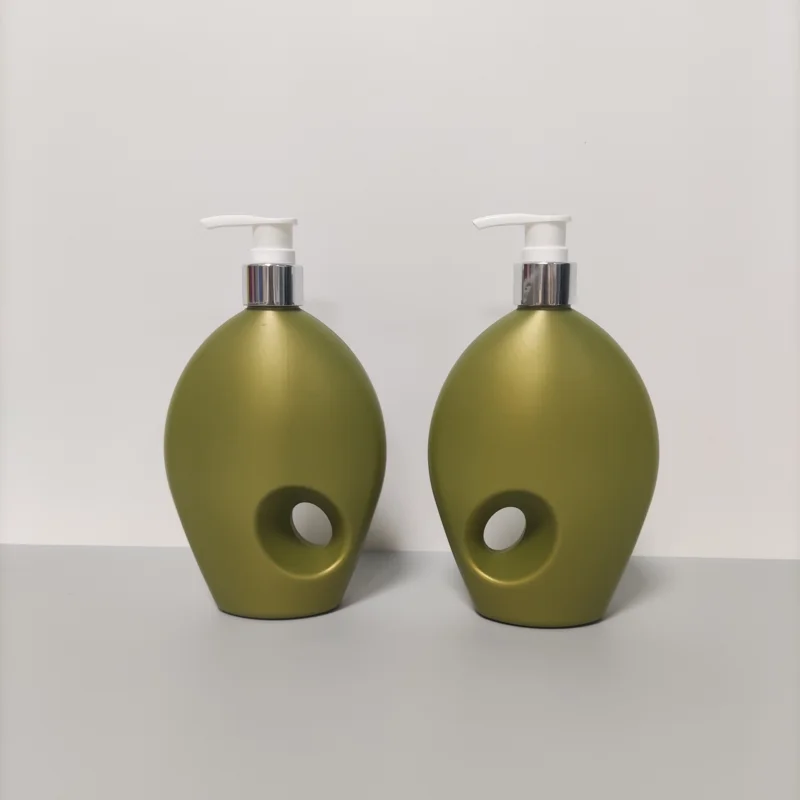 Customized 300ml Shower Gel HDPE Bottle With Handle for Shampoo Flat Plastic Empty Lotion Pump Bottles