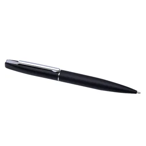 School Stationery High Quality Twist Promotional Custom Logo Matte Black Metal Ballpoint Pen