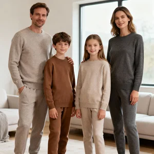 One Stop Service Organic Cotton Crewneck Sweatsuit Lounge Premium No-iron Relaxed Fit Minimalist Matching Set Children Pullover