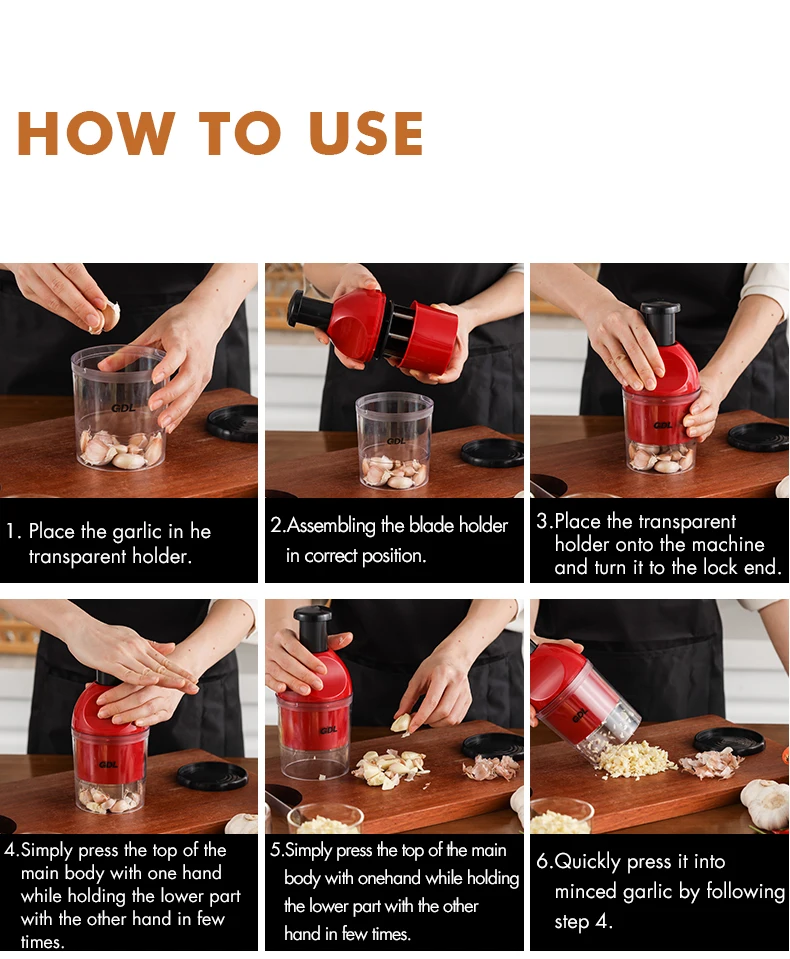 Kitchen Gadget Multifunctional Manual Food Hand Slap Chopper Garlic