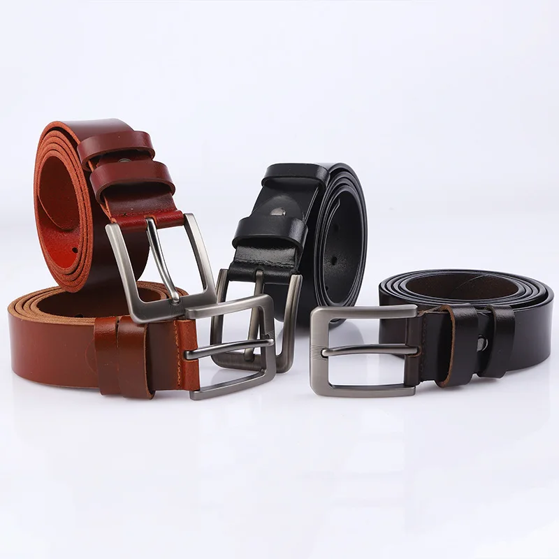 2 Pack Belts for Men Reversible-Mens Belt Cowhide Crocodile Leather Belt Genuine 