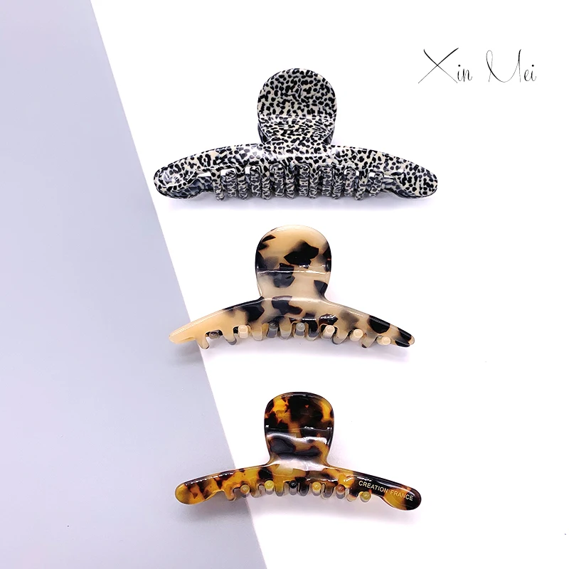rounded hair clips womens large claw clips cellulose acetate big leopard tortoise shell hair claw clamps accessories clip