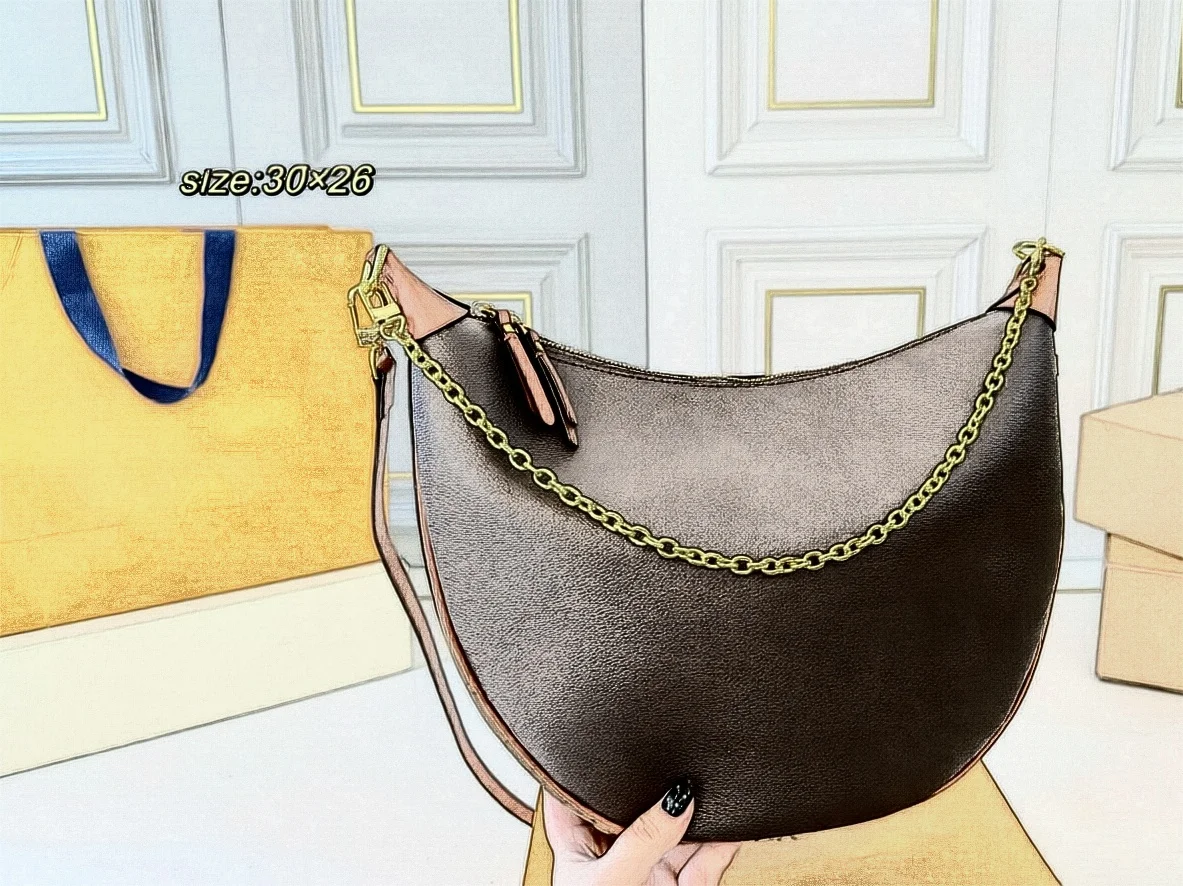 Full-grain Genuine Leather Zipper Closure Single Strap Summer Dumpling Croissant Womens Crescent Niche Crossbody High-end