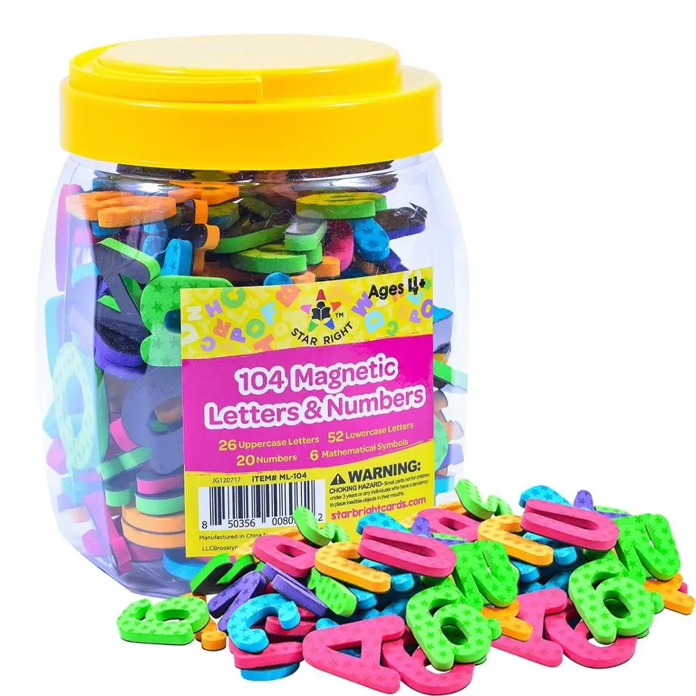 Letters & Numbers Magnetic EVA Fridge Magnets Customized Size Customized Die Cut Magnet+eva Accpectable Education Teaching CMYK