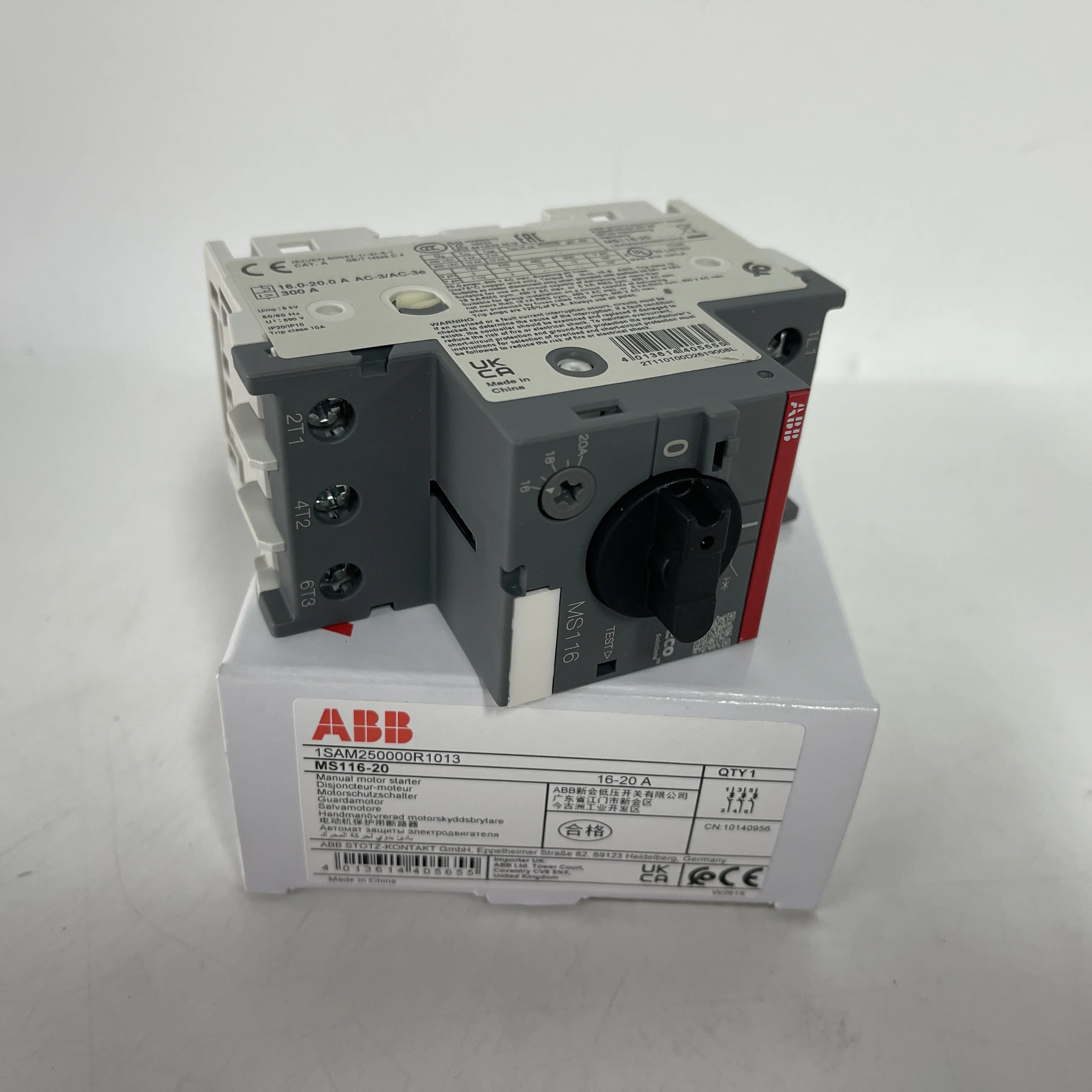 ABB Manual Motor Starter MS116-20 1SAM250000R1013 ABB Manual Motor Starter MS116-20 1SAM250000R1013