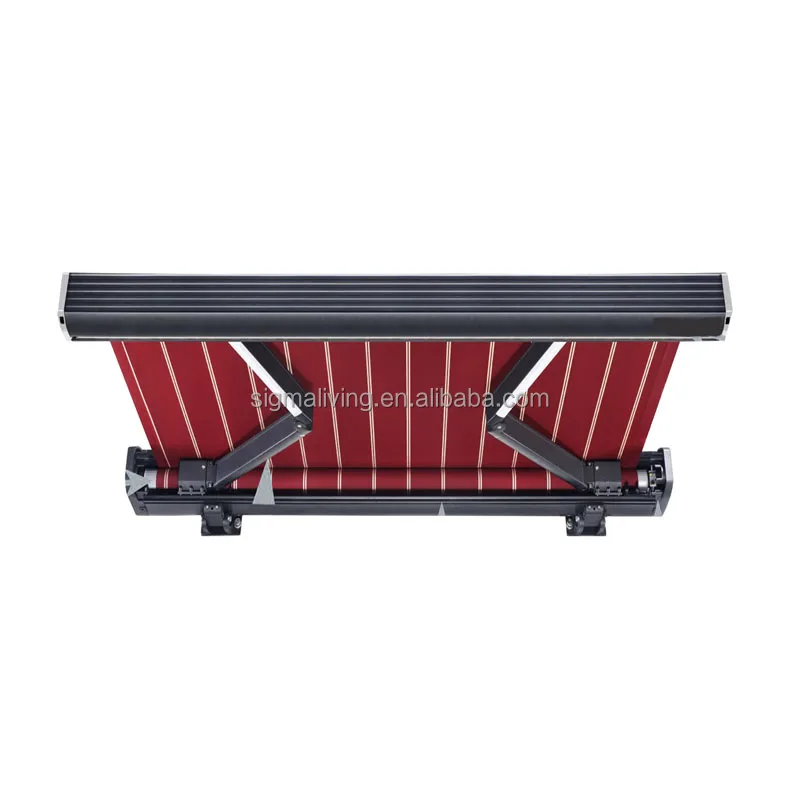 Customized new outdoor aluminum  full cassette retractable awning with LED