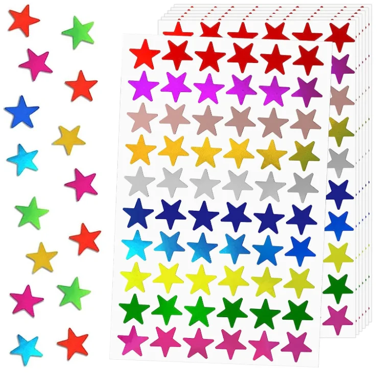Wholesale Customization Shining Star Five Pointed Star Rewards Encouraging Stickers for Suitable Kindergarten School