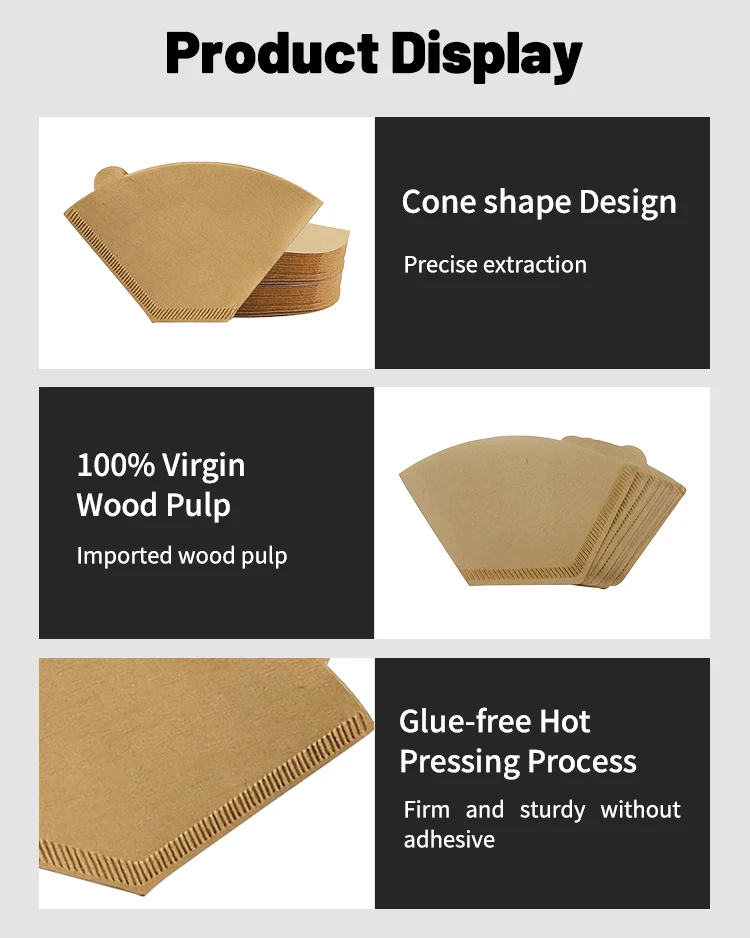Cone Coffee Filters Paper Natural Unbleached 4 Food Grade Paper