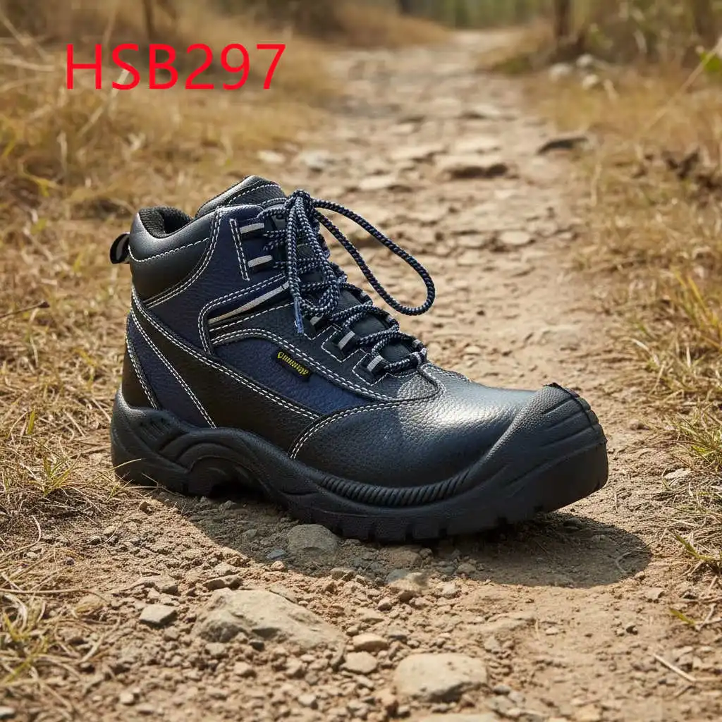 ZYF,Chemical Industry Anti-acid&alkali Outsole Blue Safety Shoes Bridge Building Anti-scratch Embossed Leather Work Boots HSB297