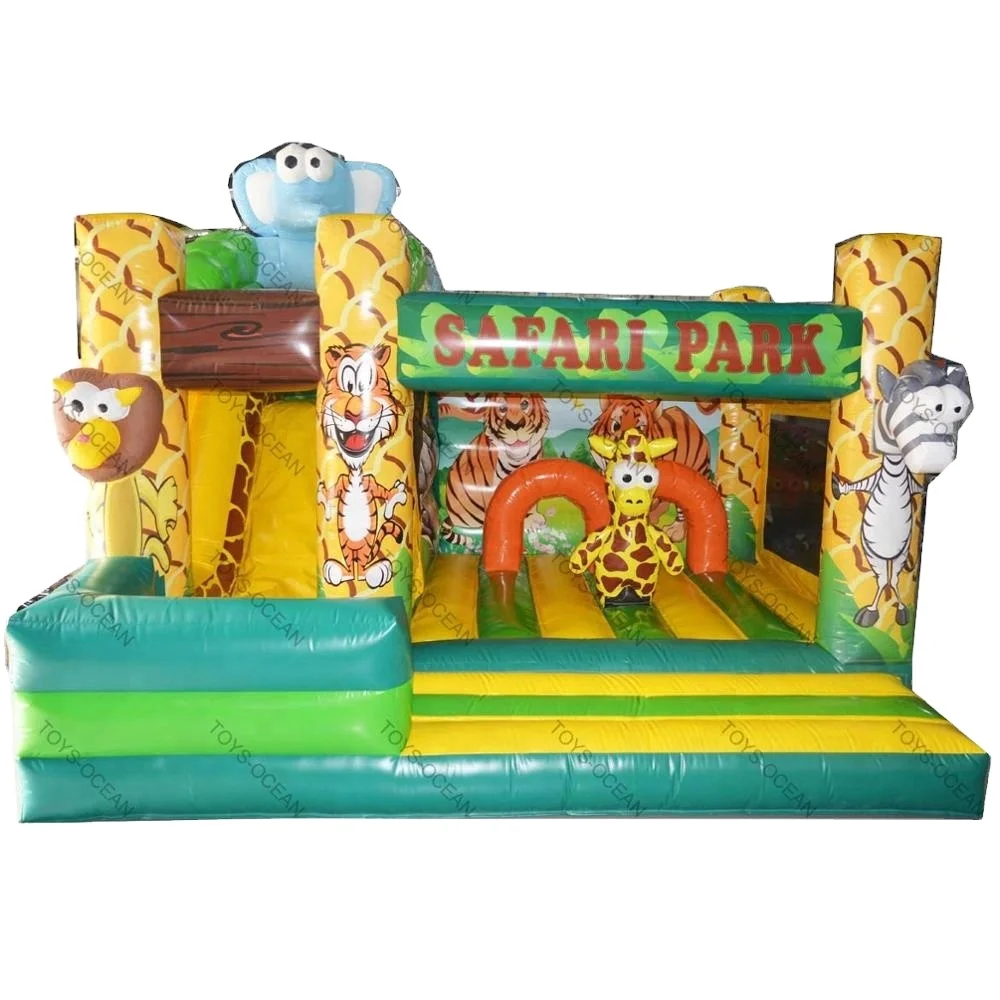 Custom Outdoor Playground Bounce Slide Combo Jungle Theme Safari Park Inflatable Jumping Bouncer Castle Kids Party Rental