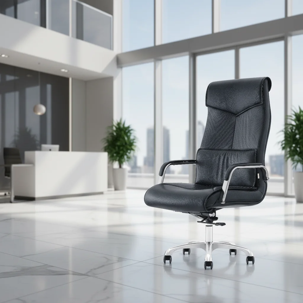 Modern Ergonomic Leather Executive Office Task Chair with Adjustable Height 5