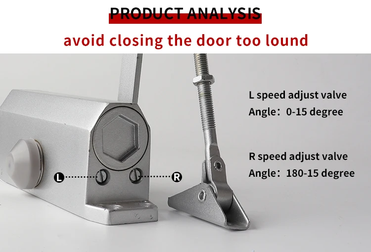 Aluminium Auto Door Closer Door Closer Heavy Duty Self Closing Door