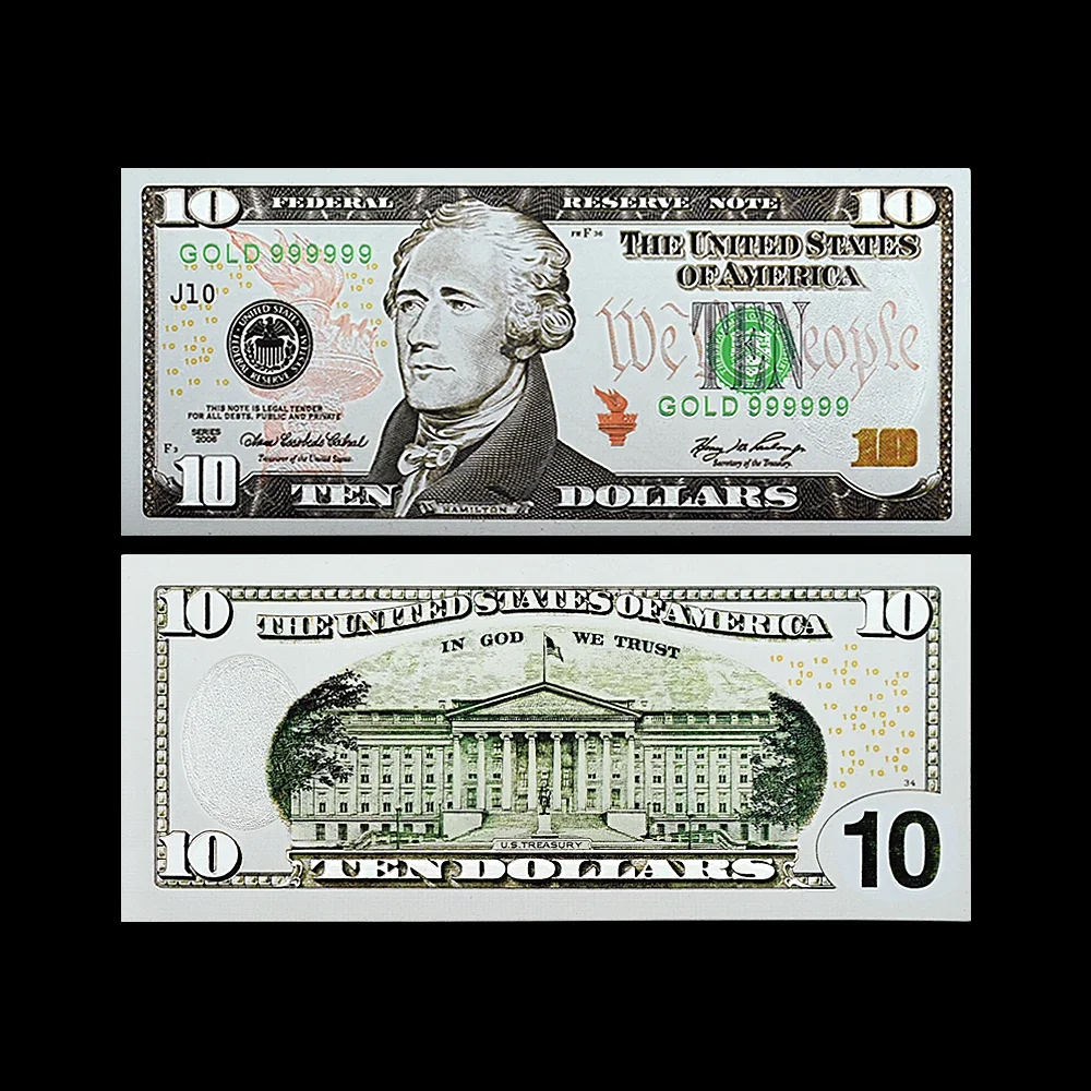 美式美元银纸币1 2 5 10 20 50 100美元纸币宠物材料工艺收藏