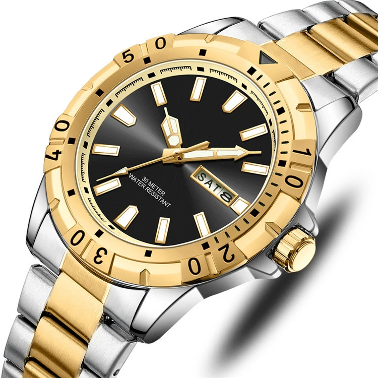 Ultra High Quality Men's Quartz Watch with Date Stainless Steel Strap and Customizable logo