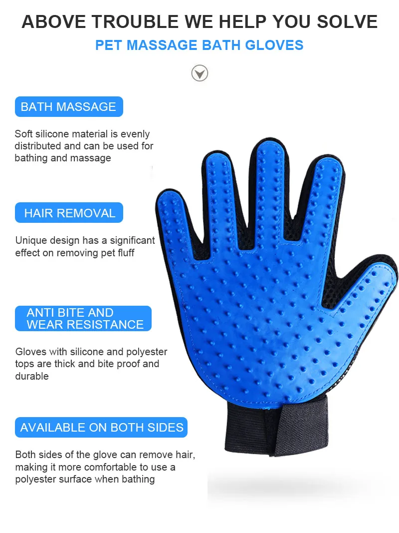 Factory Wholesale Pet Cleaning Grooming Bathing Gloves Pet Deshedding