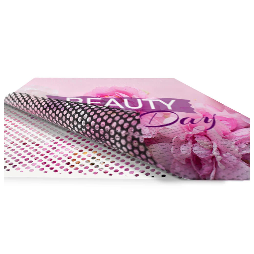 ملصق نافذة فينيل PVC ميكروثقب رؤية واحدة طباعة بتنسيق كبير للزجاج الإعلانات وملصقات الزينة المنزلية