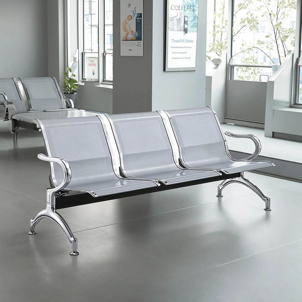 Durable Metal Frame Stackable Chairs-Multi-Use Seating for Public Facilities Conference Halls Waiting Rooms Cafeterias Event 3