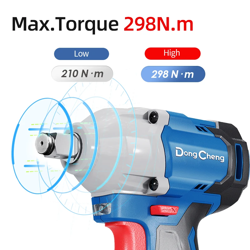 Llave De Impacto Inalámbrica Dong Cheng 20V - Par Máximo 698 Nm, 4 Modos, 2 Baterías 4.0Ah, Ideal Para Taller Y Bricolaje