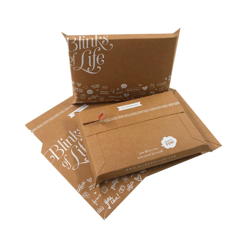 Customized Wholesale Rigid Cardboard Padded Mailer Biodegradable Kraft