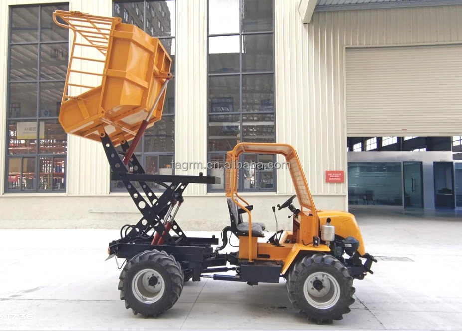 Small Wheel Type 14.7KW/20HP Tricycle Oil Fruit Lift Loader Sawit Palm Garden Dumpers Truck Harvesters for Transporting Palm Oil