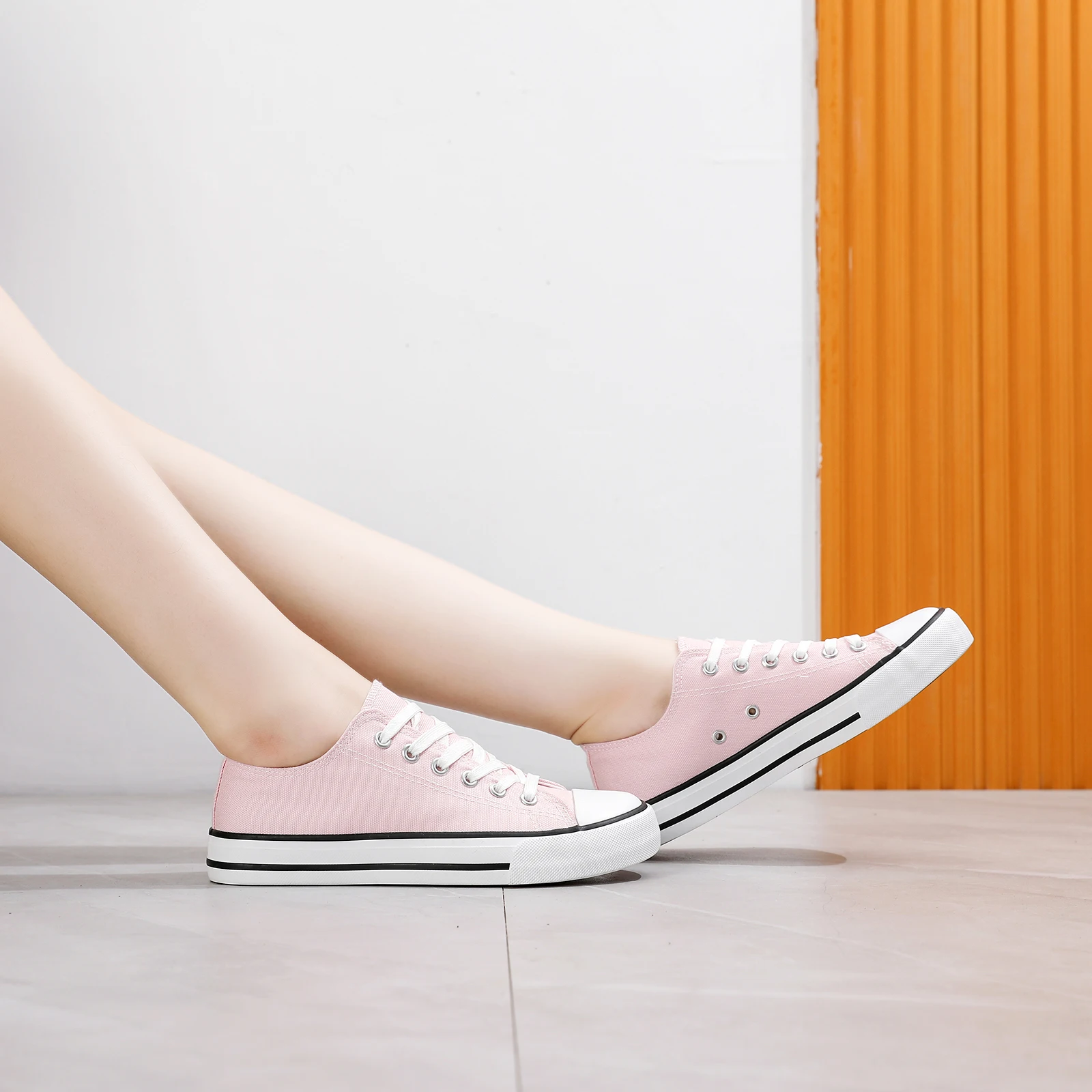 Wholesale Pink 2024 Customized Sneakers Canvas Shoes For Women High