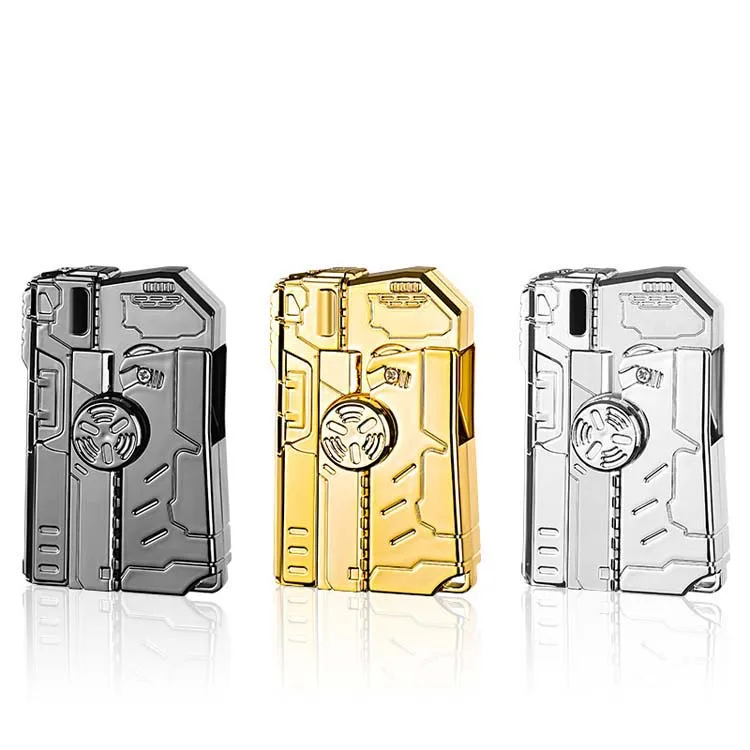 Criativo Windproof Red Flame Isqueiro Mecha Gyro Butano recarregável Isqueiro para cigarros Atacado