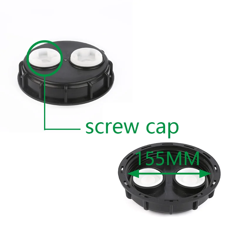 IBC Tank 155mm With Two Plug Hole Caps Adapter Tote Water Container Fittings Plastic IBC Cap Adapter