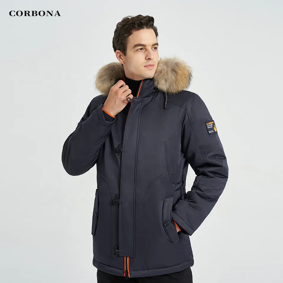 CORBONA N3B Type Winter Parka Men's Coat with Real Fur Hood