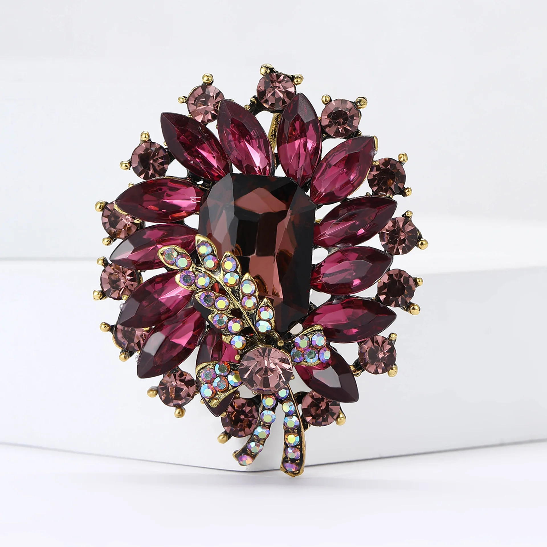 Alilang Women's Vintage Crystal Flower Bouquet Brooch - Rhinestone Pin For Wedding, Jacket, Dress - View #9