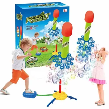 Bubble Maker Kid Rocket Foot Pump Launcher Outdoor Air Pressed Stomp Soaring Rocket Toys Child Play Set Jump Sport Games Toys