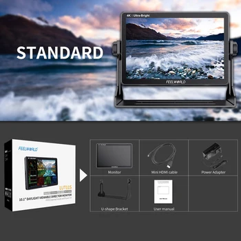 FEELWORLD LUT11S 10.1 Inch Monitor 2000 Nit High-Bright 4K Touchscreen with Dual Battery Power product image