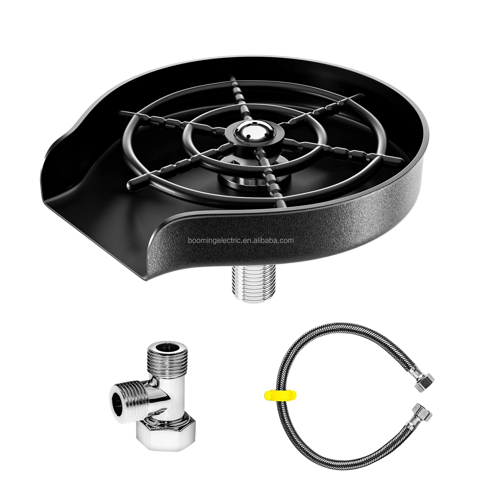 2023 Automatic  Glass Rinser for Kitchen Sinks Bottle Washer Round Black Cup Clean Bar Glass Rinser
