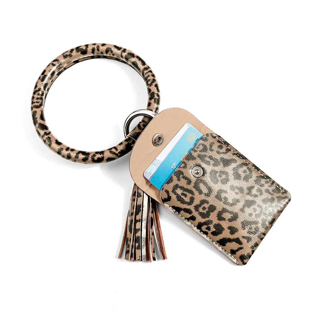 leopard wristlet wallet