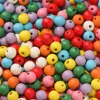 10mm beech wood mixed color beads - light color mixed, 50 beads
