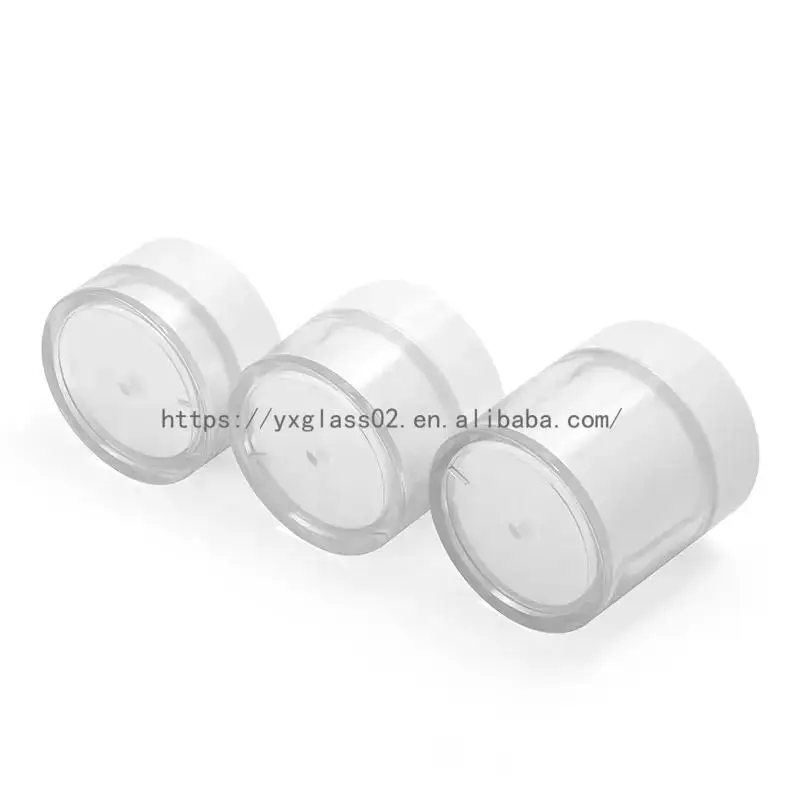 Wholesale Acrylic bilayer body scrub container Plastic cream bottle for Slimming/day/night skincare cream20g30g50g100g details