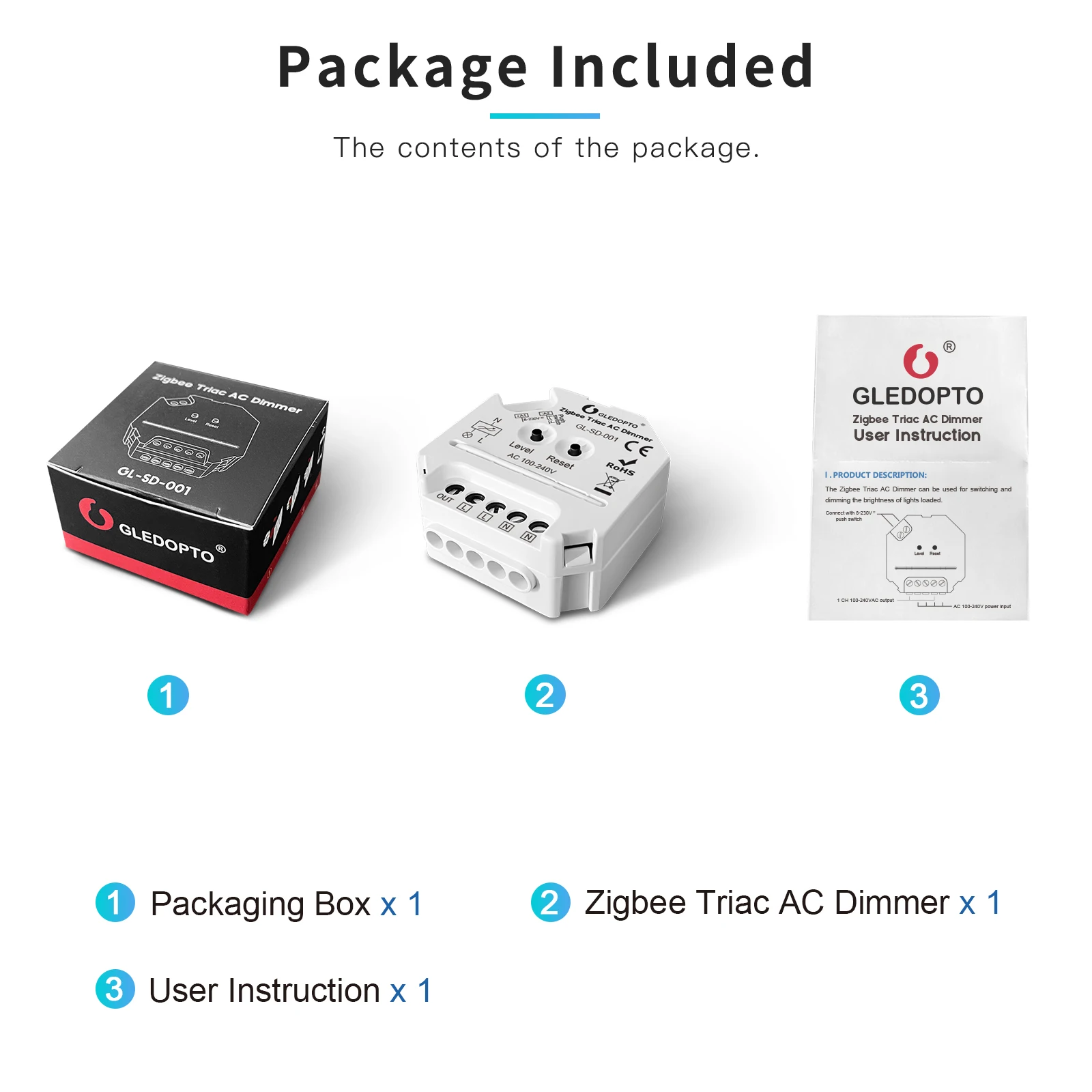 Gledopto zigbee. Zigbee dimmer gledopto triac. gl-sd-002 gledopto.