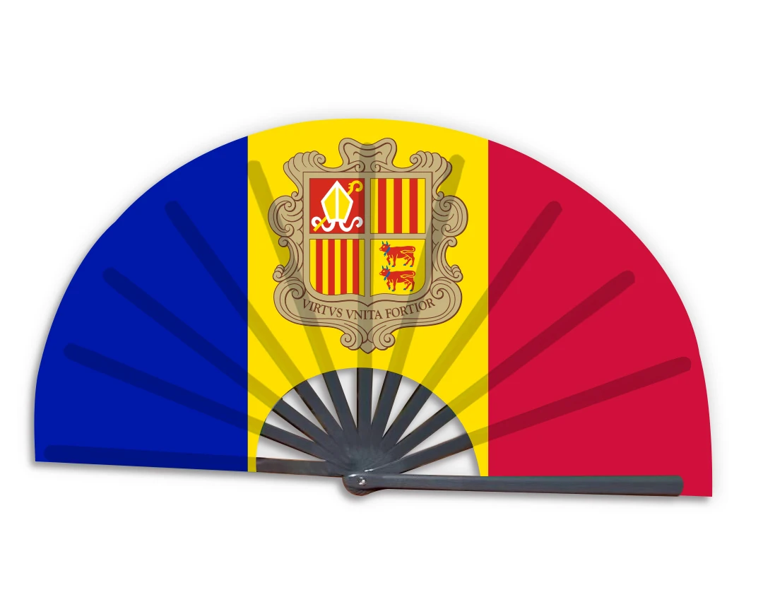 Groothandel 2022 Op maat bedrukte nationale vlag van Algerije Opvouwbare bamboe handwaaier_voghion.com