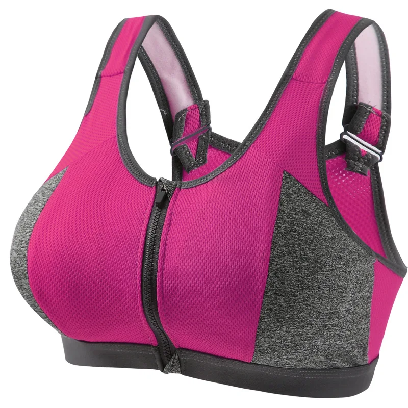 Sports Bra High-Intensity Running Shockproof Front Zipper Yoga Backless Vest Breathable preview